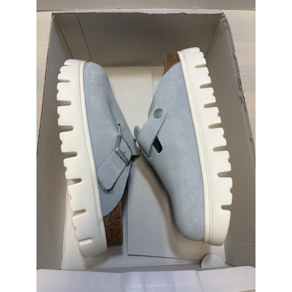 NEW Papillio Birkenstock Boston Pap Chunky In Baby Blue Womens Size US 6 EU 37 - Picture 7 of 10